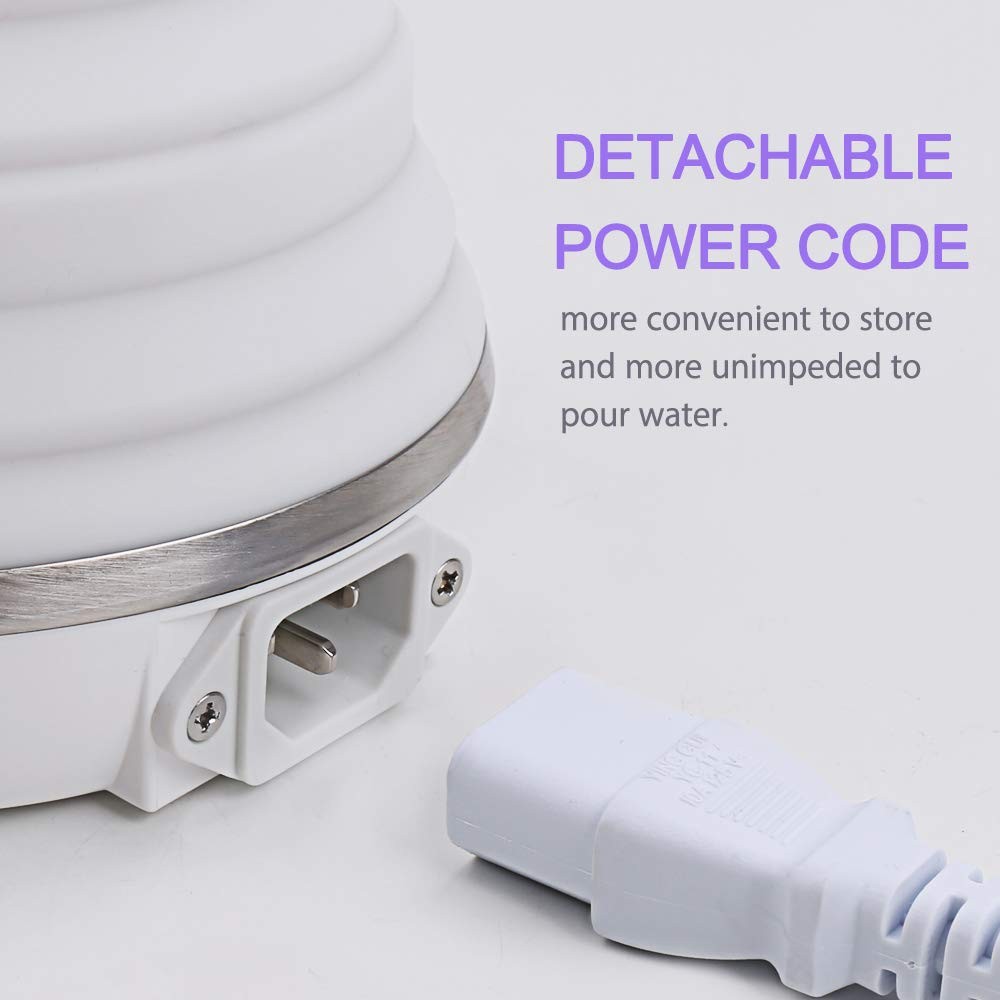 Upgrade Travel Kettle, Food Grade Silicone Dual Voltage 110-220V Ultrathin Po...