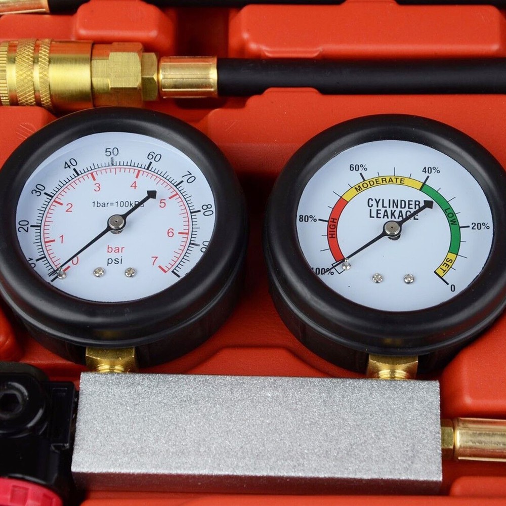 Engine Compression Diagnosis Tester Cylinder Leak Down Gauges Detector Leakage