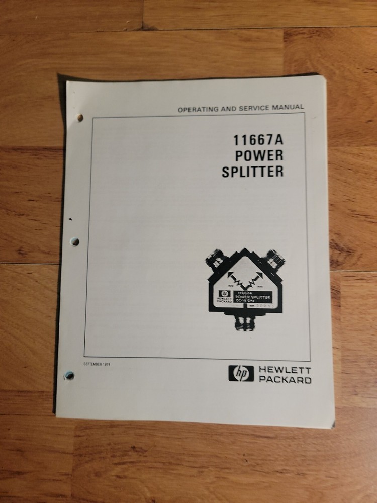 HP 11667A Power Splitter Operating & Service Manual