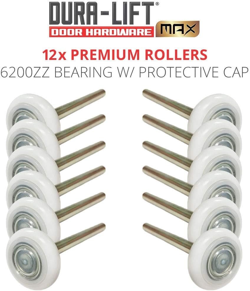 Long-Lasting Nylon Rollers for Garage Doors, 12-Pack