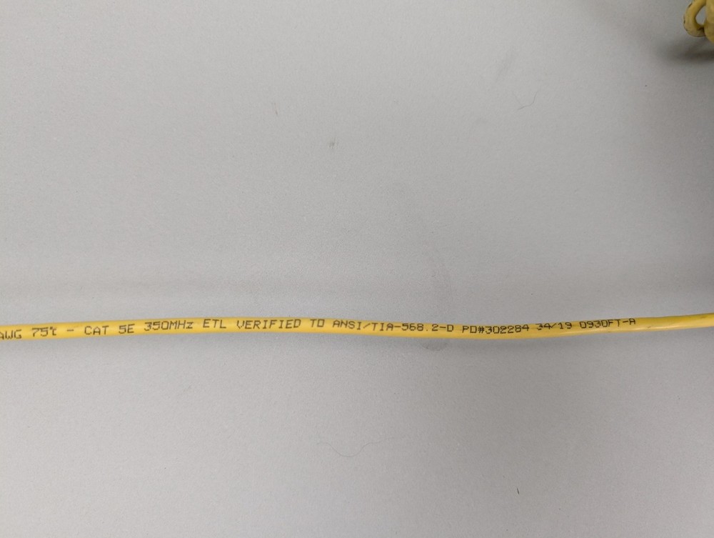 Hyperline UTP4-C5E Solid CMR Cat5e 24AWG Yellow Bulk Ethernet Cable Spools