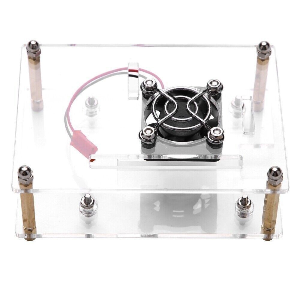 Acrylic PMMA Enclosure Box Protective Case Cooling Fan for Raspberry Pi 2 3