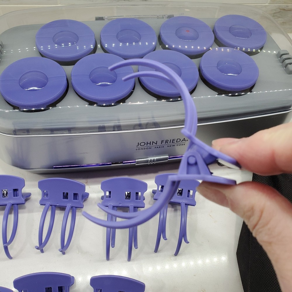 John Frieda Body & Shine Smooth Waves Jumbo Hot Curler Set 2" Rollers & 8 Clips