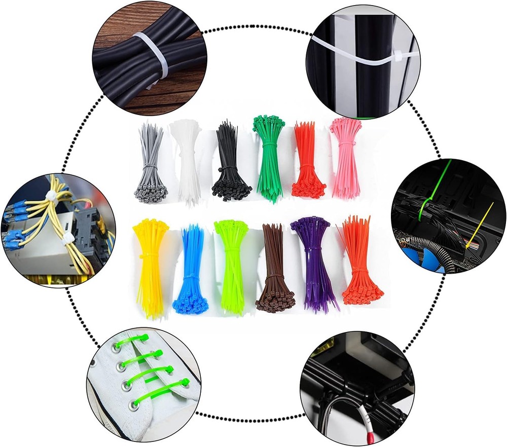2400 Pcs Mixed Colored Zip Ties 4 Inch Multicolor Self-Locking Cable Zip Ties