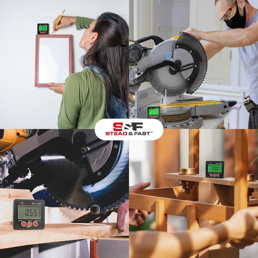 Digital Magnetic Angle Finder with Backlight - Precision Protractor Level Box