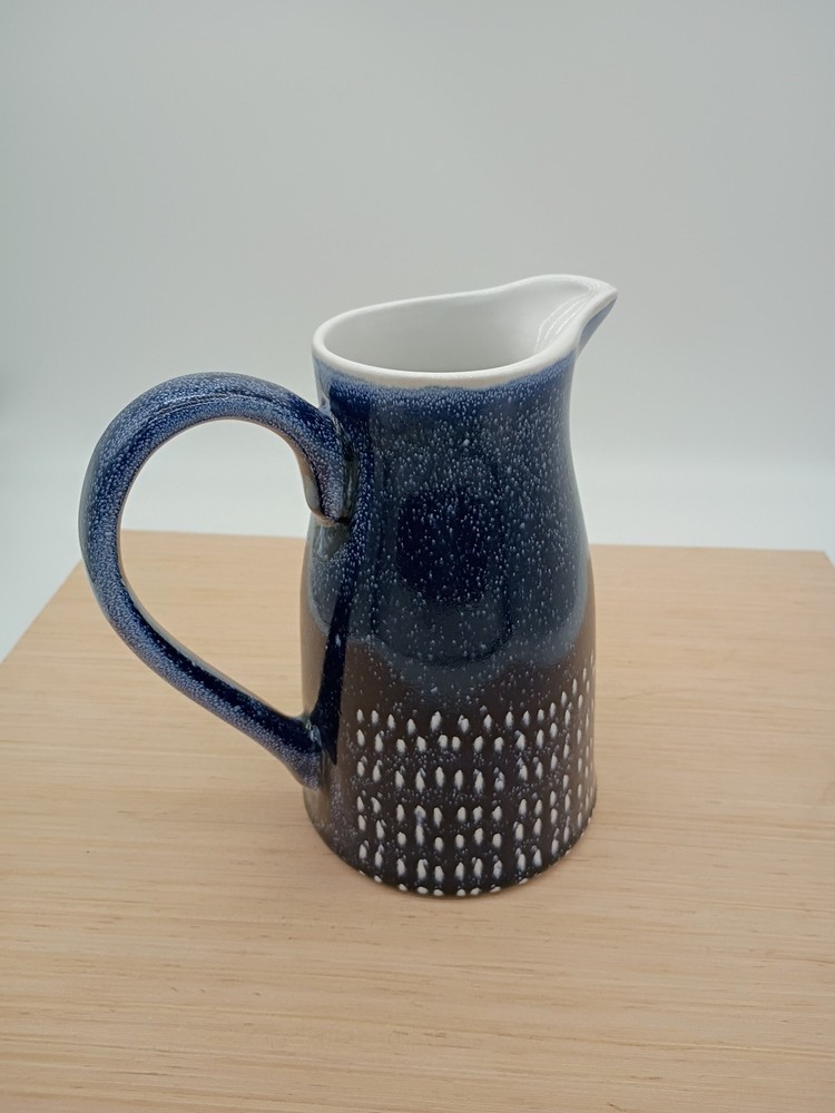 Sheffield Home Neutrals Small Pitcher 8" Ceramic Blue And White