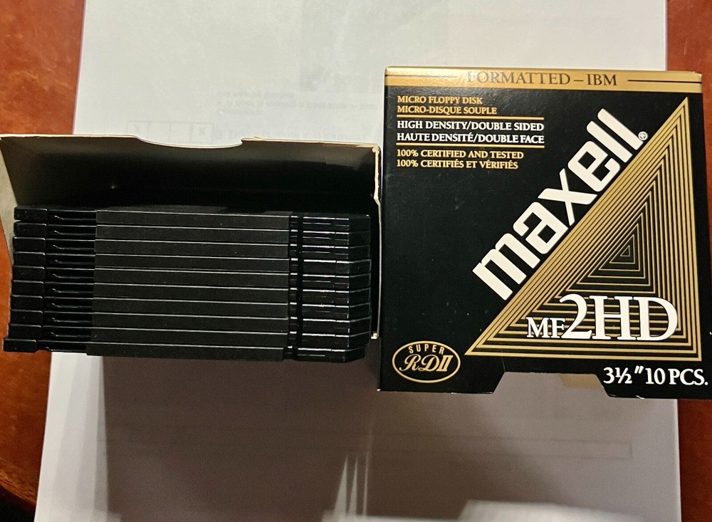 10 pack Maxell mf2HD formatted IBM High Density 3.5" floppy disk