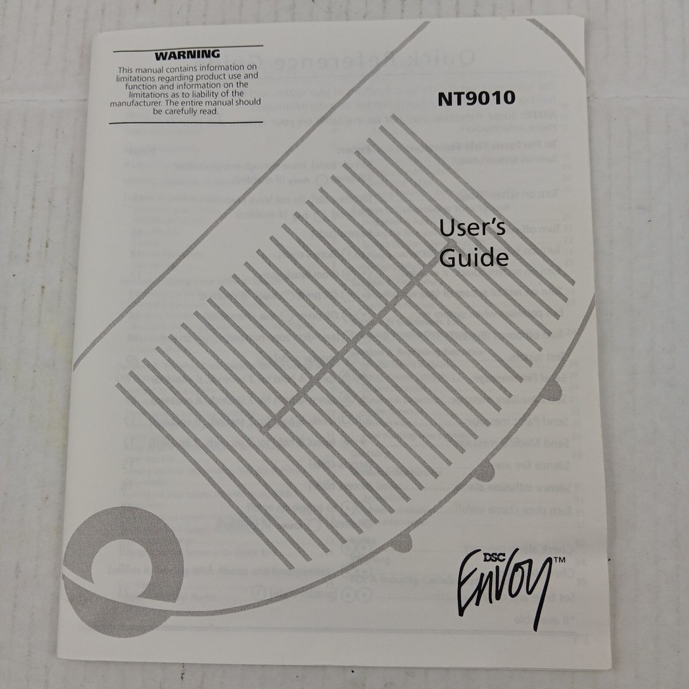 DSC NT9010 Security System Control Panel New Old Stock Manual And Transformer
