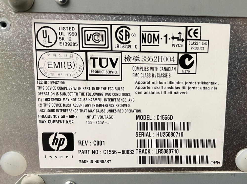 HP C1556D Surestore dat 24 3DDS Storage Tape Drive