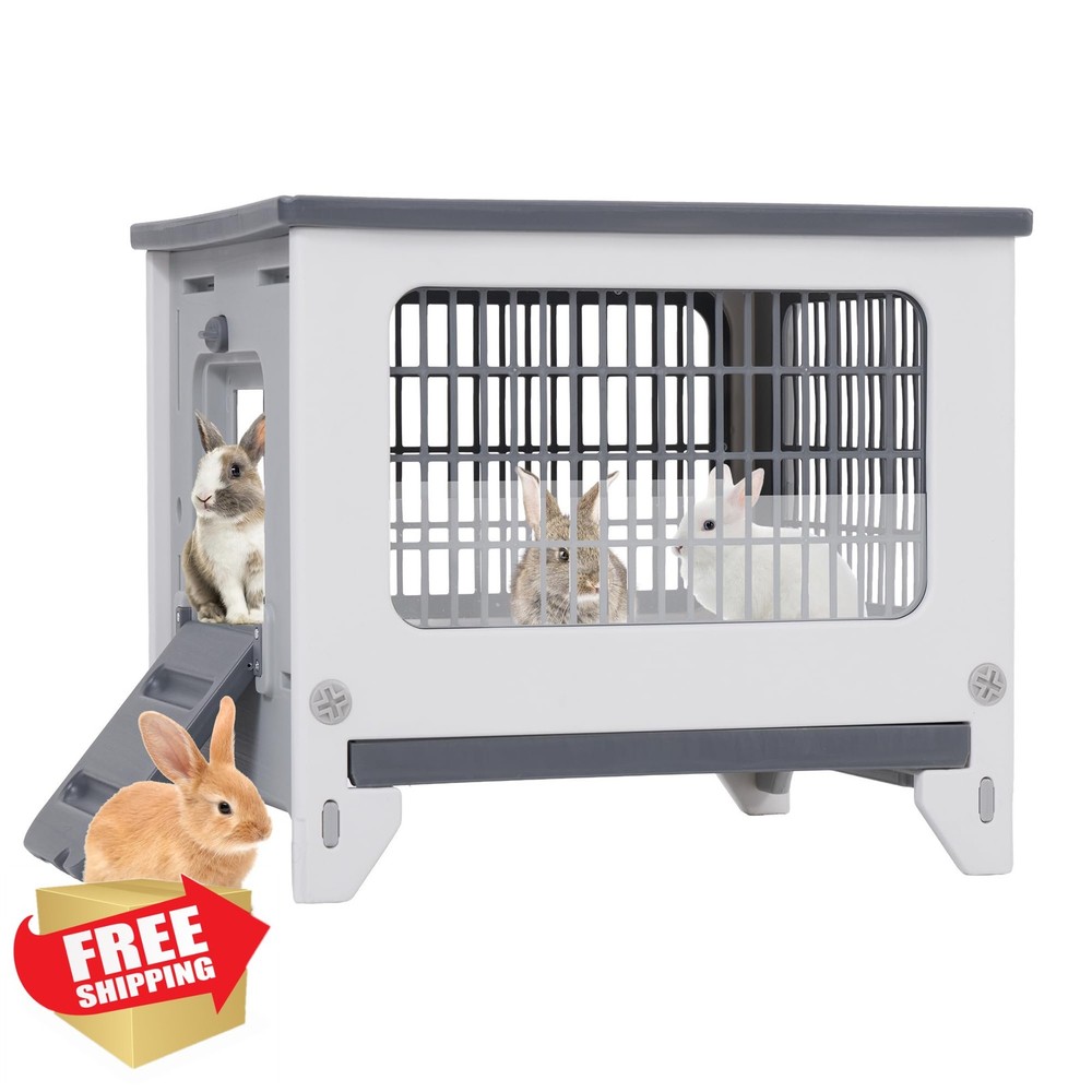 Rabbit Hutch Outdoor Indoor Plastic Bunny Cage