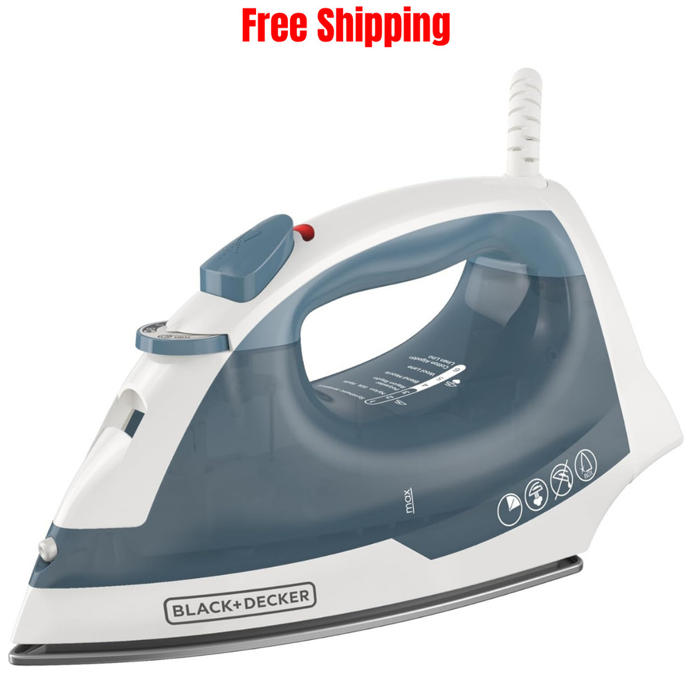 BLACK+DECKER Easy Steam Compact Iron for Clothes, Automatic Shutoff, 1200 Watts