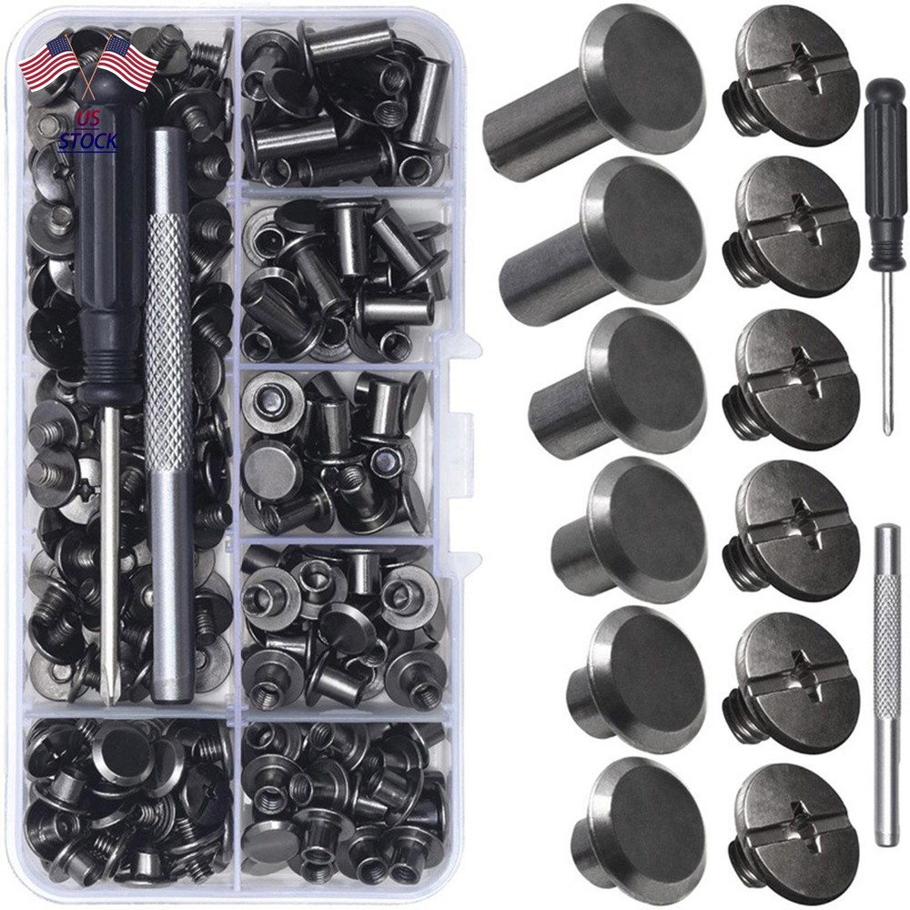 For DIY Leather Working 6 sizes Chicago Screws Leather Working Rivet Kit
