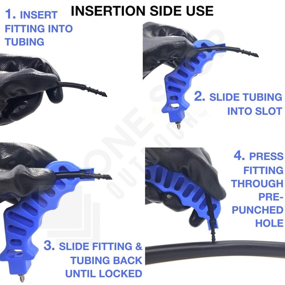 Durable Plastic Hole Punch & Fitting Insertion Tool - Ideal for 1/4" Drippers