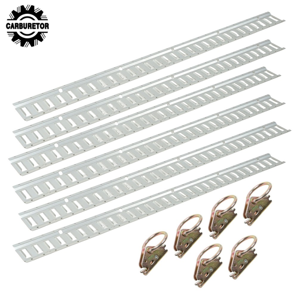 Silver 12 Pack 60" E Track Rail Sections With Mounting Hardware Fit For Garages