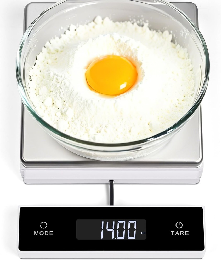 Digital Kitchen Scale, 11-Pound Stainless Steel Food Scale with Pull-Out Display