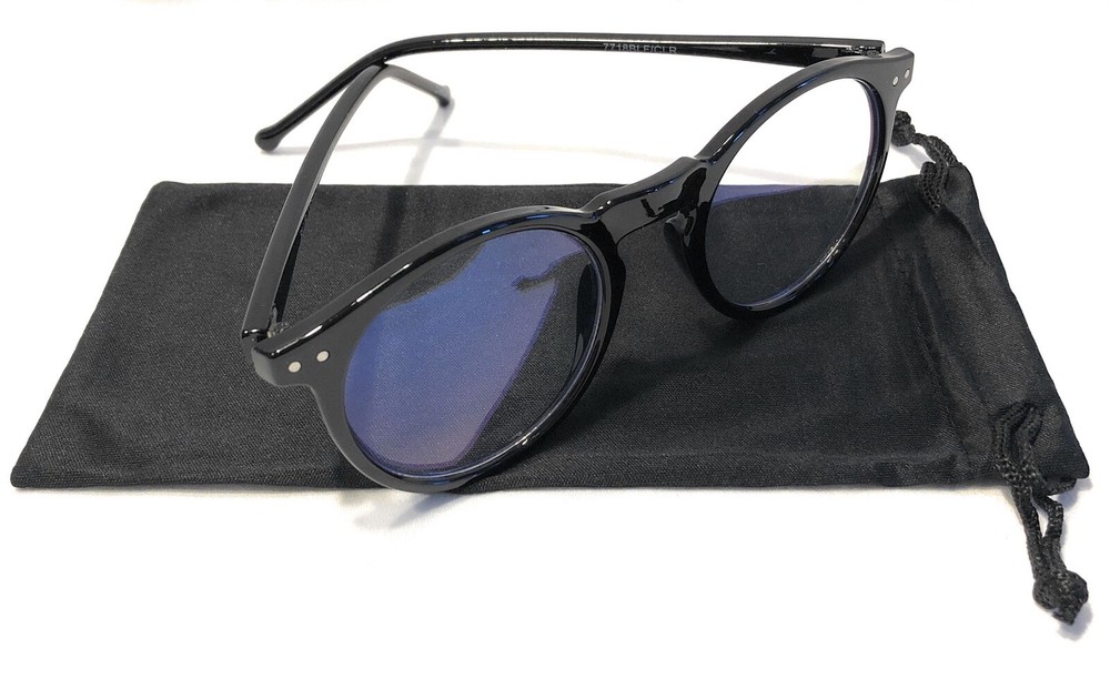 Two pair/Spexx Blue Light Filter Black Computer Glasses Keyhole Nose Bridge