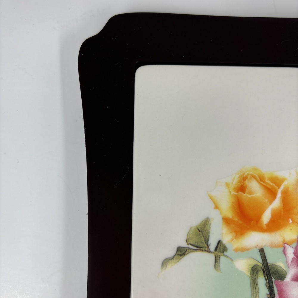 Avon 2005 Tile Cheese Board & Knife Roses Pattern Never Used