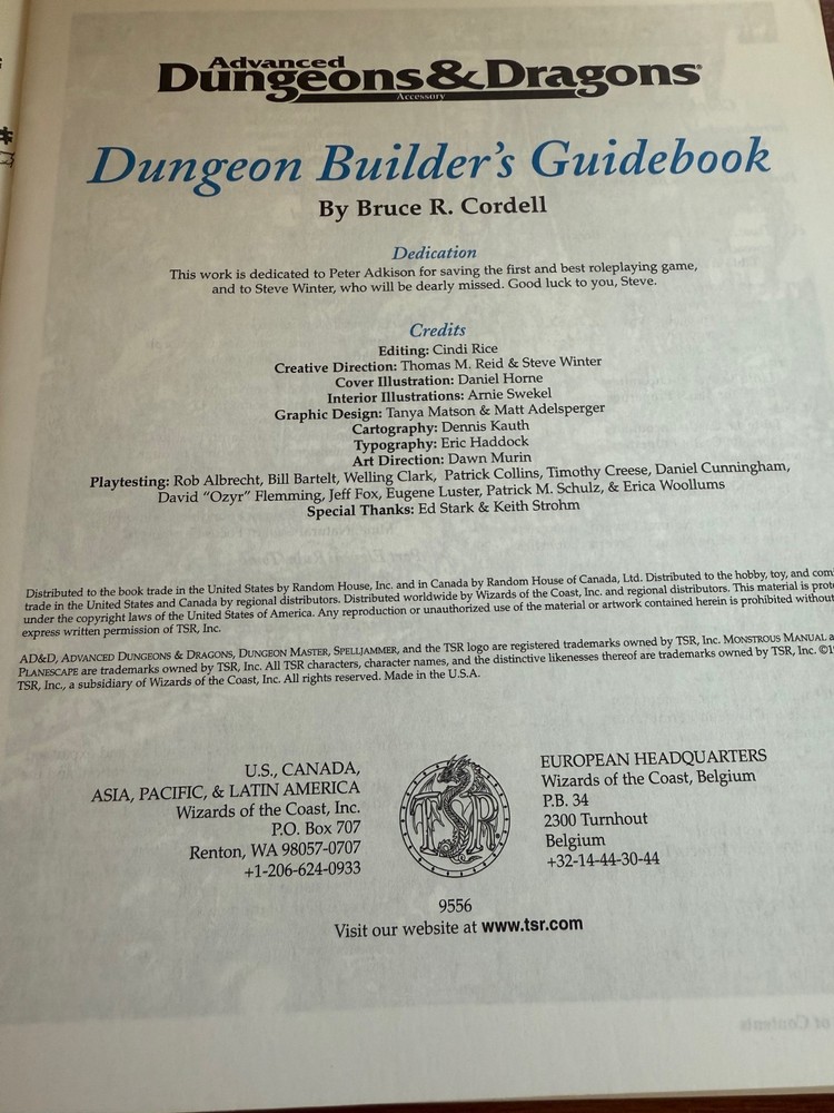 DUNGEON BUILDER'S GUIDEBOOK 1998 Dungeons & Dragons Supplement