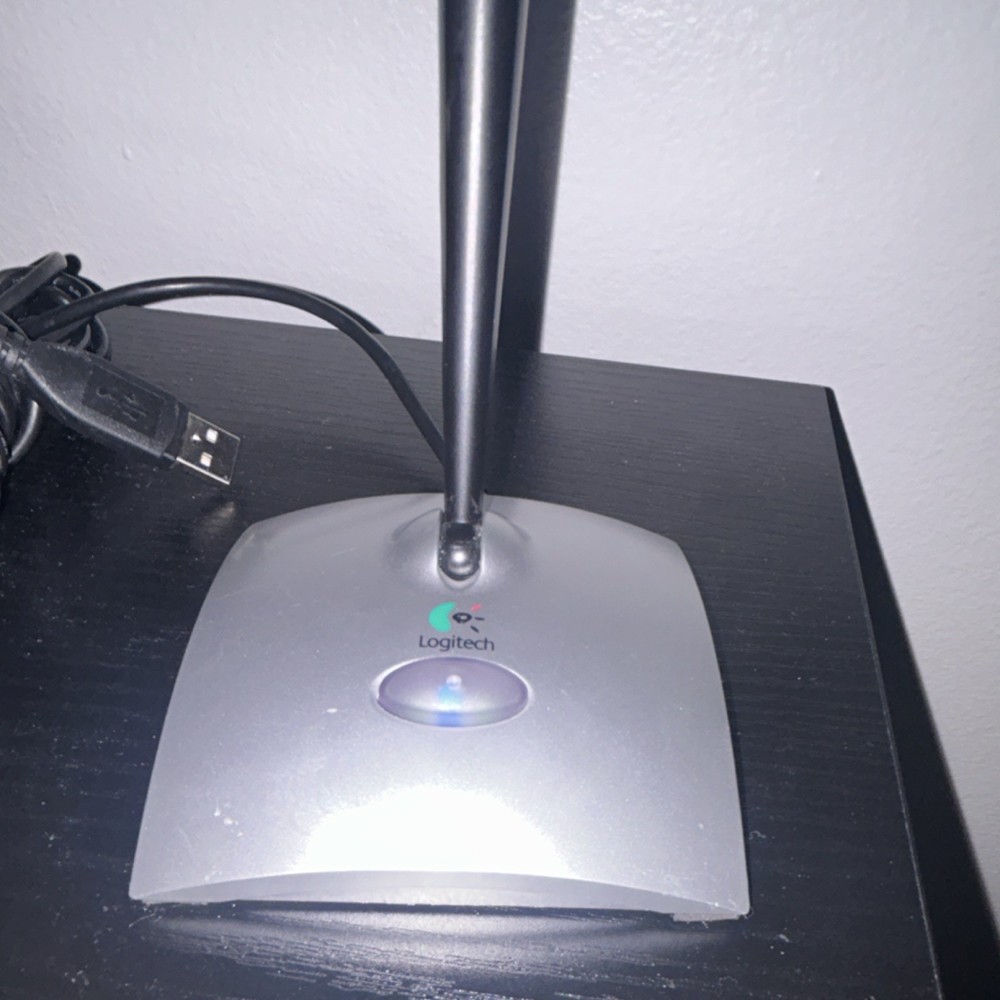 Logitech USB Freestanding Computer Desktop Microphone Silver Black
