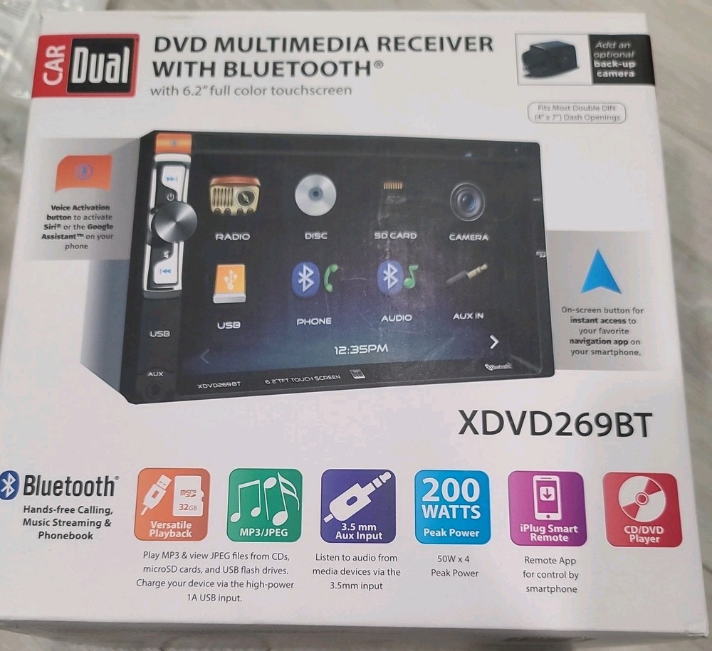 Dual XDVD269BT CD Player Bluetooth USB AUX Input 6.2" Touch Screen LCD NEW