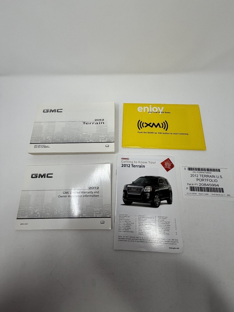 2012 GMC Terrain Owners Manual OEM Complete Set