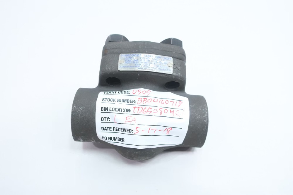 Hancock 5540S Iron Socket Weld Check Valve 1in 800