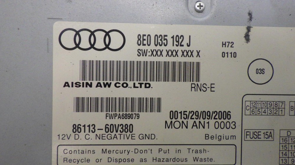 07 AUDI A4 Info Screen 8E0035192J