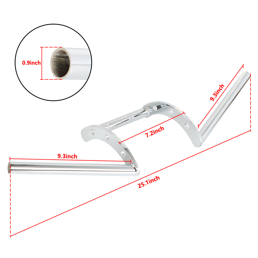 Chrome 22mm 7/8" Motorcycle Z Bars Handlebar Handlebars For Custom Chopper