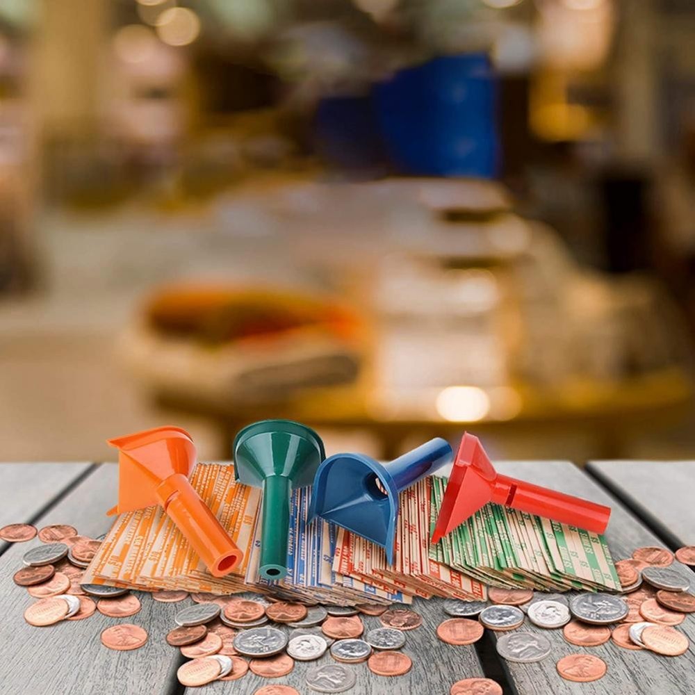 4Pcs Coin Counters & Coin Sorters Tubes Assorted Wrappers Counters Color-Coded
