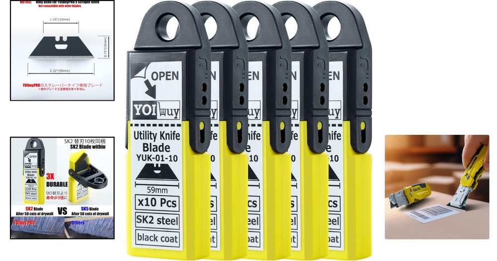 Ultra Sharp 50pcs Replacement Blades with Storage Case - Rust Resistant Design