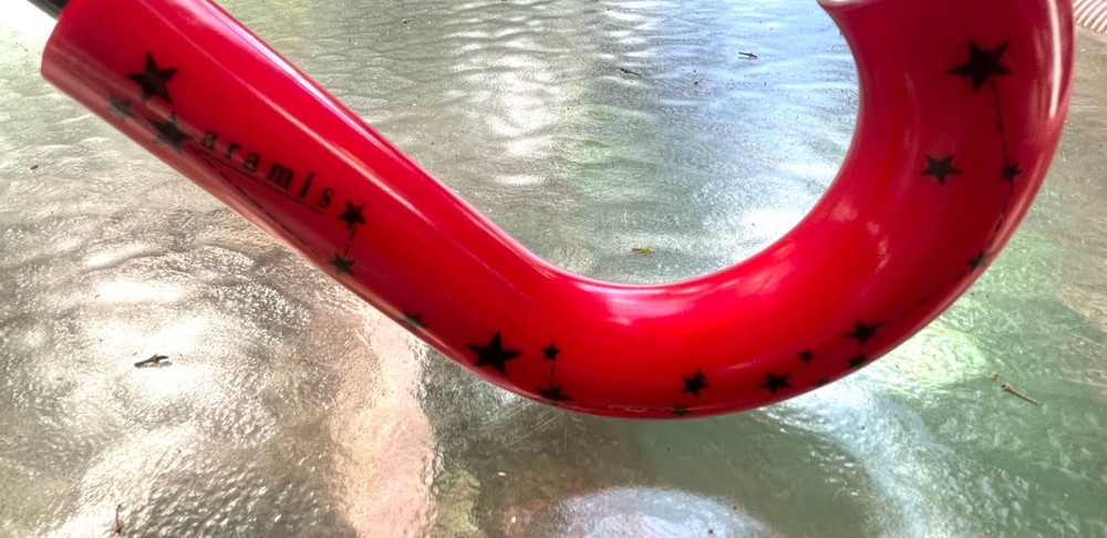 Aramis Signed Red & Black Umbrella 100% Nylon