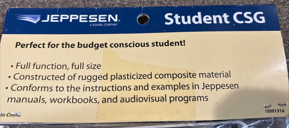 JEPPESEN CSG STUDENT FLIGHT SLIDE GRAPHIC COMPUTER MANUAL