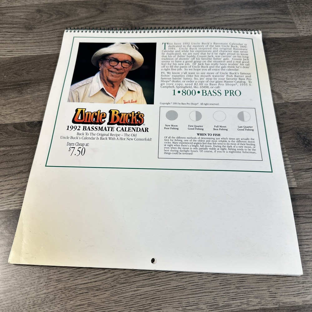 Uncle Buck’s Calendar 1992
