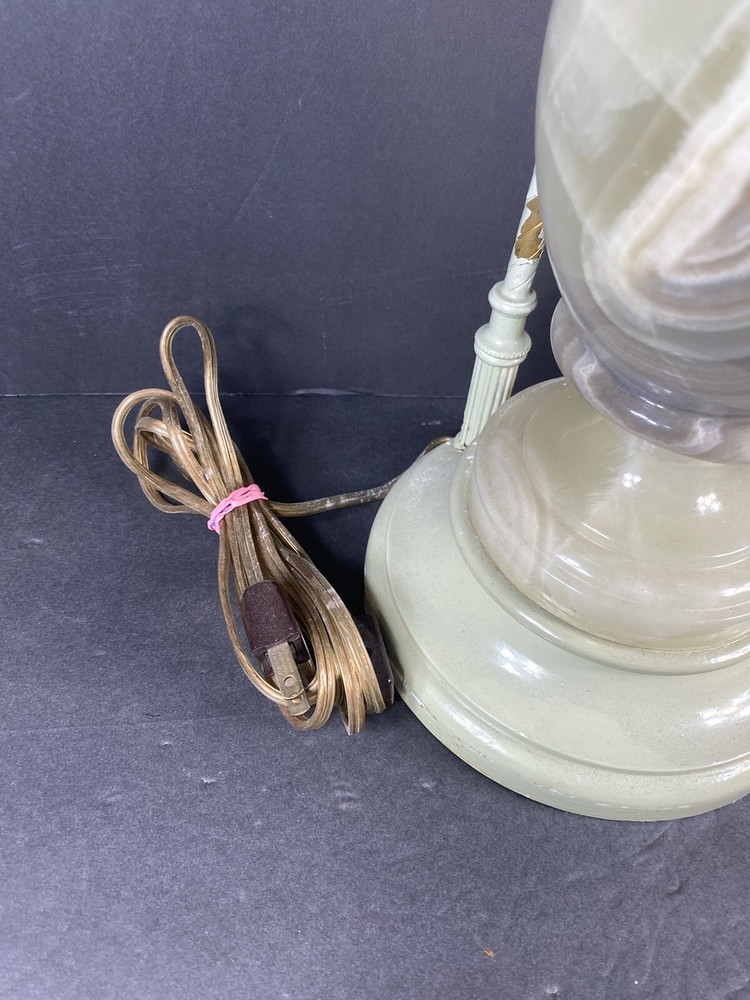 Solid Marble Or Onyx Hand Carved Vase Lamp