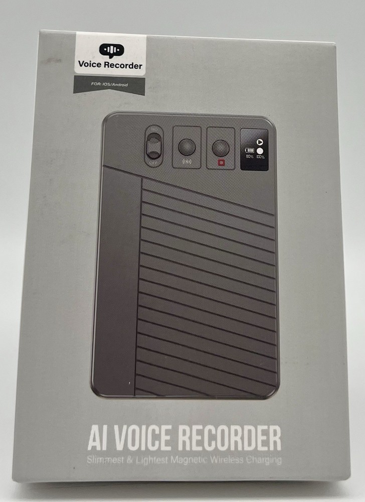 AI Voice Recorder Record Transcribe Multi Languages 50Ft Bluetooth Distance