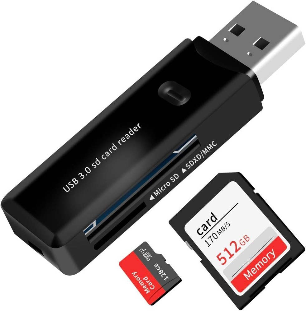 USB 3.0 SD/TF Card Reader - High-Speed Multi Memory Black
