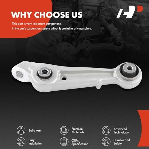 Front Right Rearward Lower Control Arm, with Bushing, Compatible with