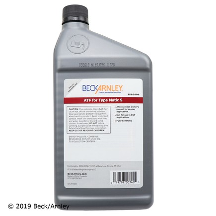 Beck Arnley 252-2000 Premium Atf Matic S