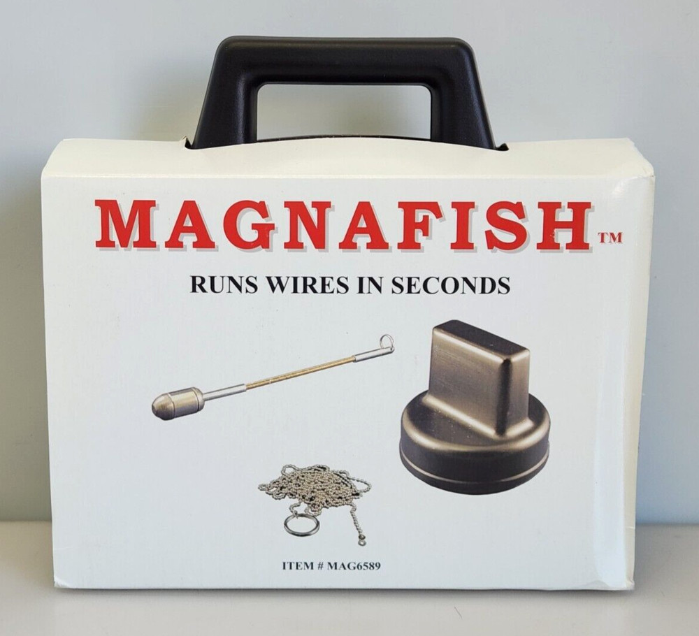 BES Magnafish MAG6589 Magnetic In Wall Wire Pulling System 10' Pull Chain w Case