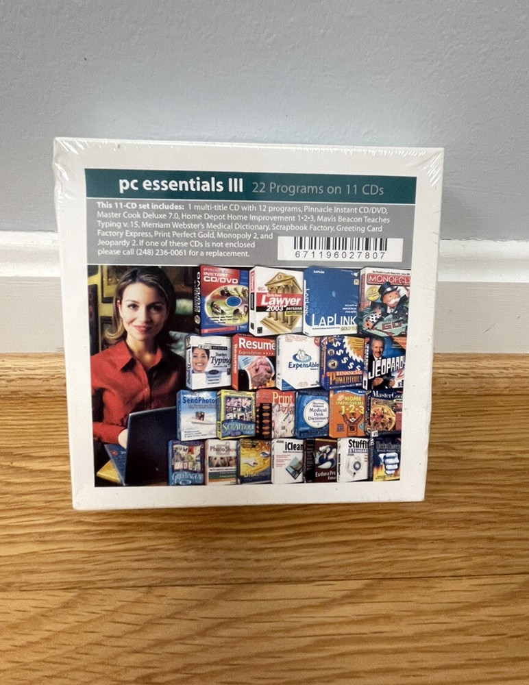 PC ESSENTIALS 3 - 22 programs on 11 CDs Jeopardy Monopoly