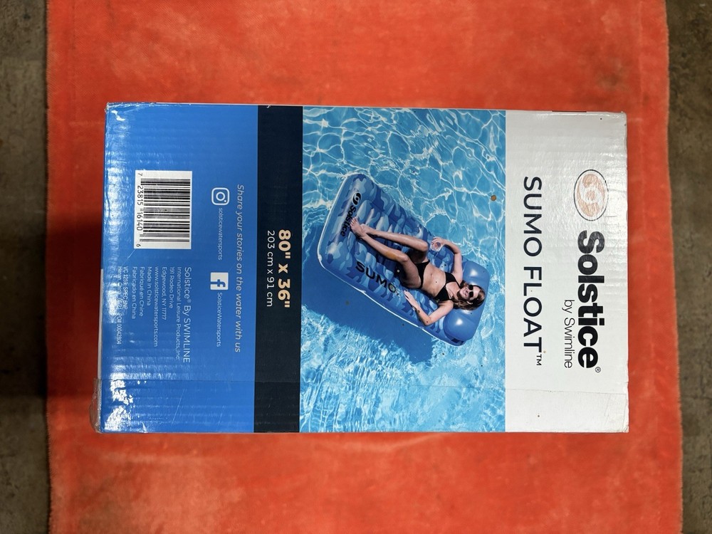 Solstice Massive Sumo Size Inflatable Swimming Pool Float With Pillow Head Rest