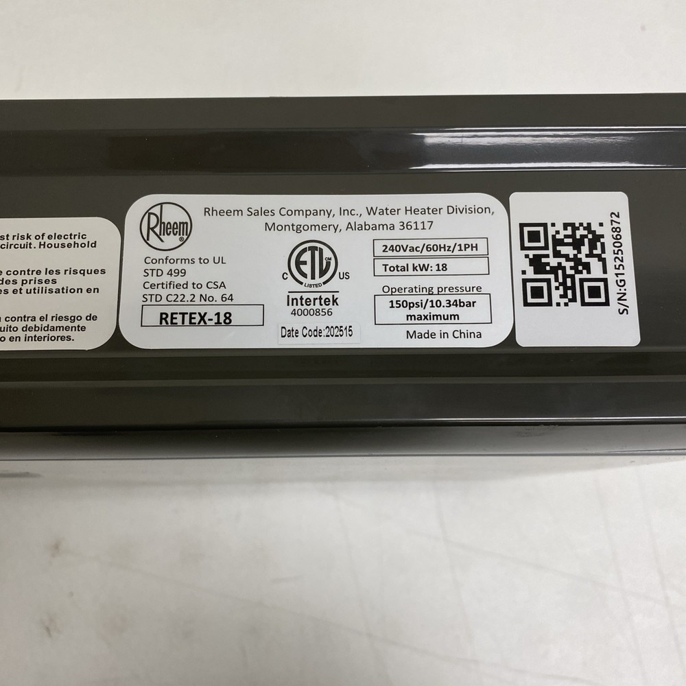 Rheem Performance RETEX-18 Electric Tankless Water Heater 18kW Parts Only