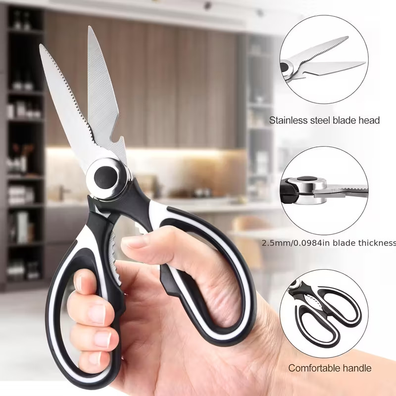 2× Heavy Duty Kitchen Shears Stainless Steel Kitchen Scissors Ultra Sharp Multi