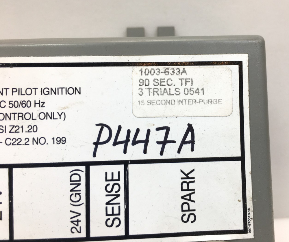 UT ELECTRONIC CONTROLS 1003-633A Intermit. Pilot Ignition 1003-600A used #P447A