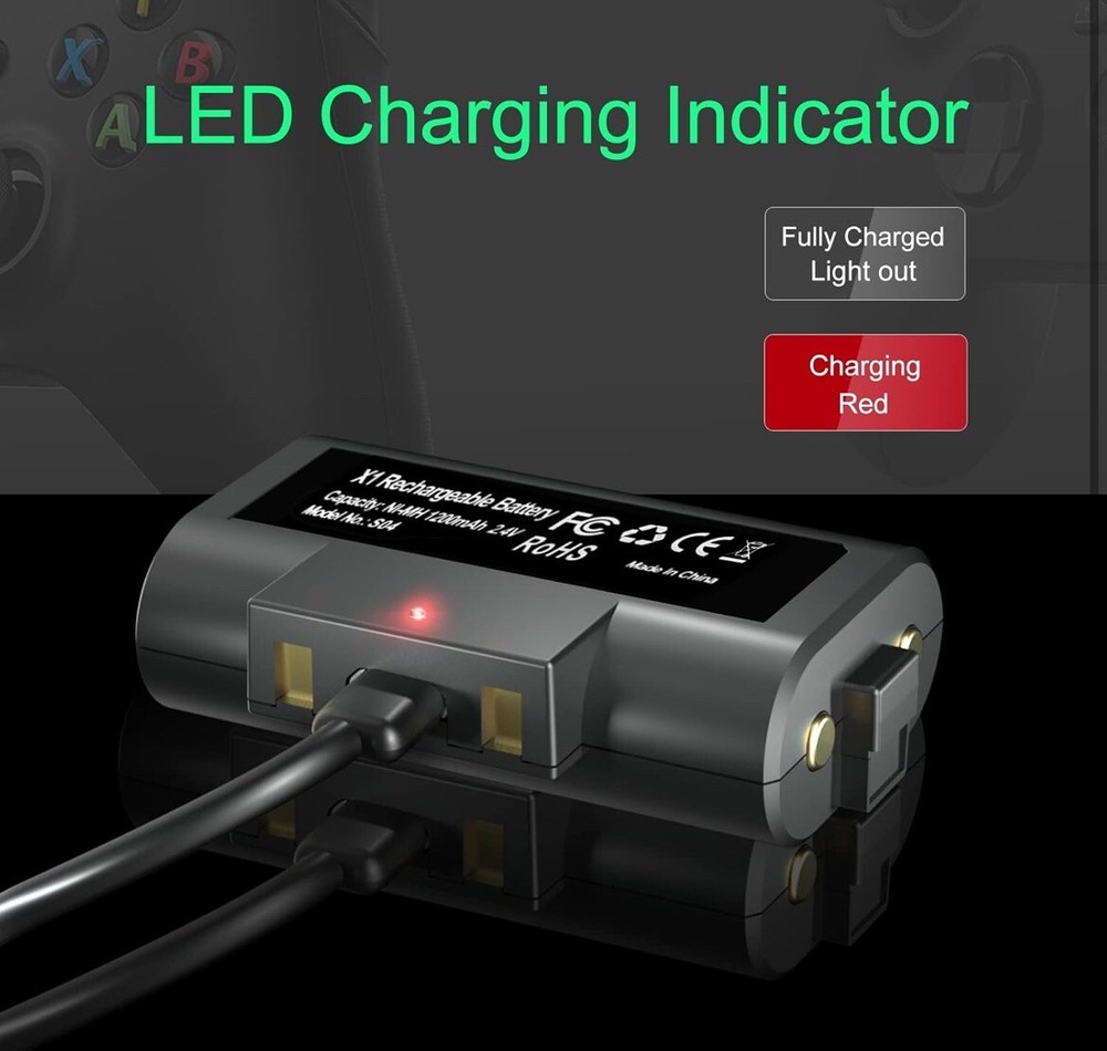2 Pack For Xbox Charger Kit Rechargeable Battery Pack & Charging Cable