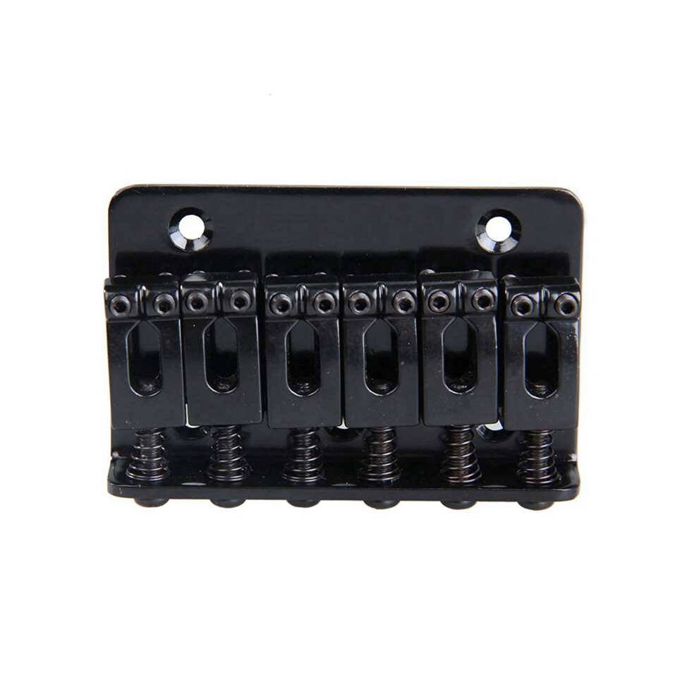 6 String 65MM Metal Fixed Hardtail Saddle Bridge Top Load Guitar Tailpiece BK