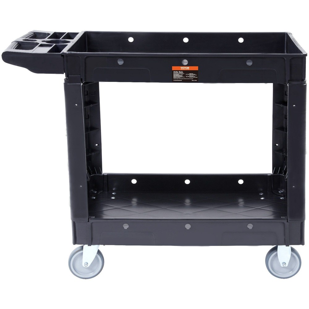 Compact 2-Tier Utility Trolley 550lb with Easy-Access Storage Handle