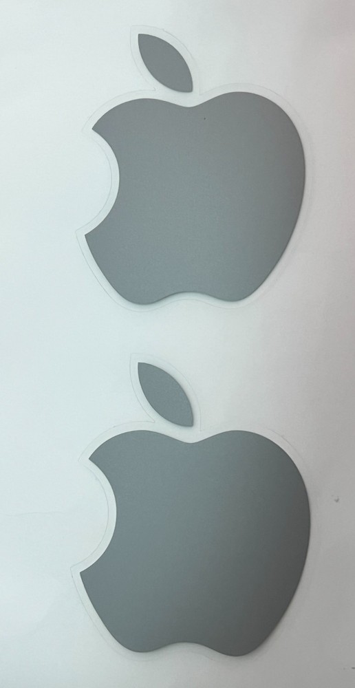 2 Genuine Authentic Apple Stickers-Decals Gray OEM