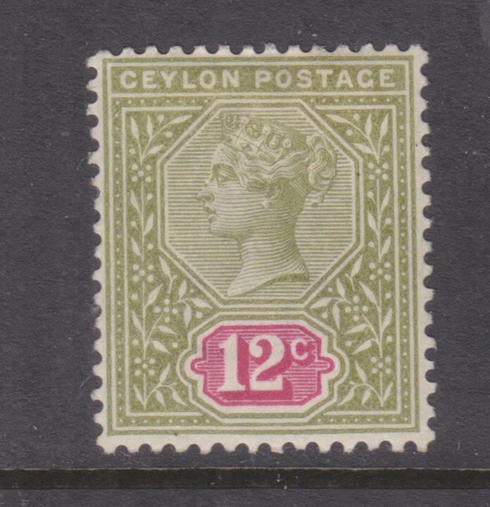 CEYLON, 1900 12c. Sage Green & rose, lhm.