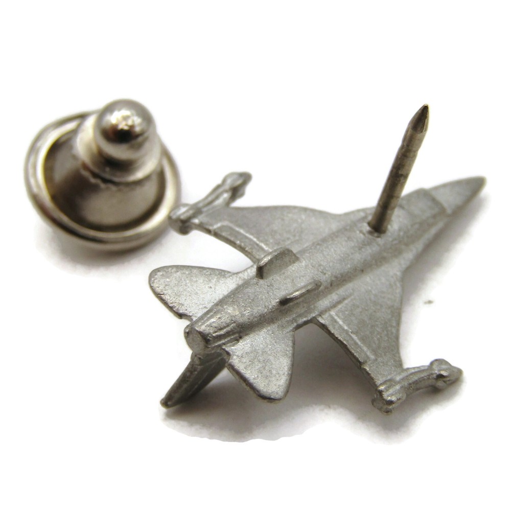 Jet Fighter Pin Silver Tone Great Design